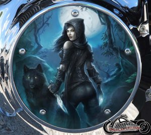 Custom Derby Cover - Wild Wolf Girl