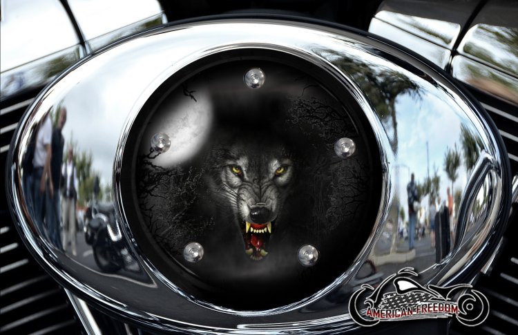 Custom Air Cleaner Cover - Wolf Moon