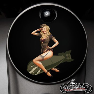 Custom Fuel Door - Bomber Girl