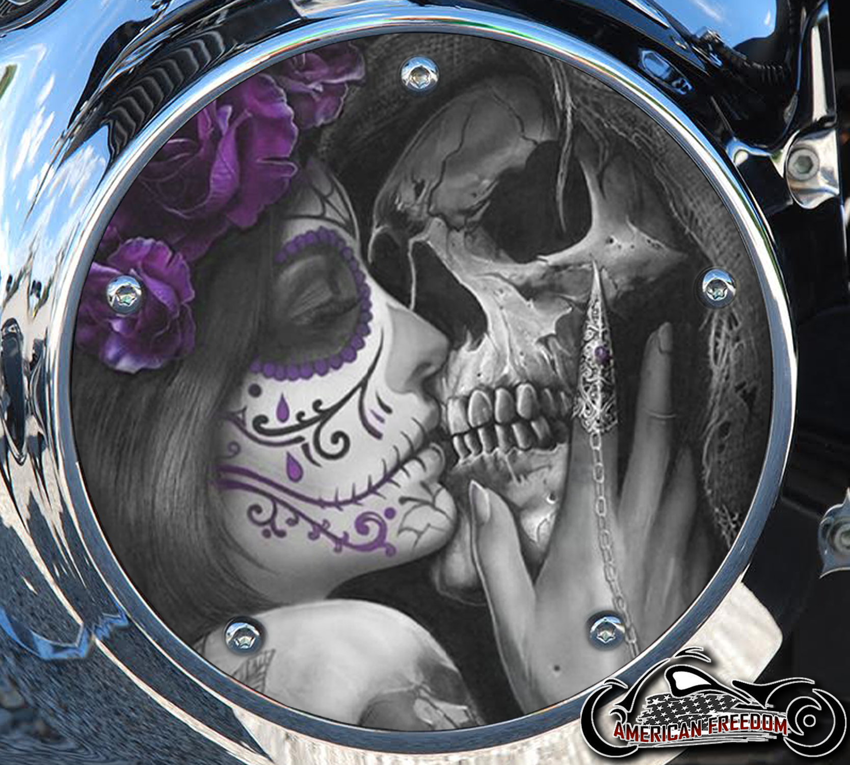 Custom Derby Cover - Death Kiss Purple