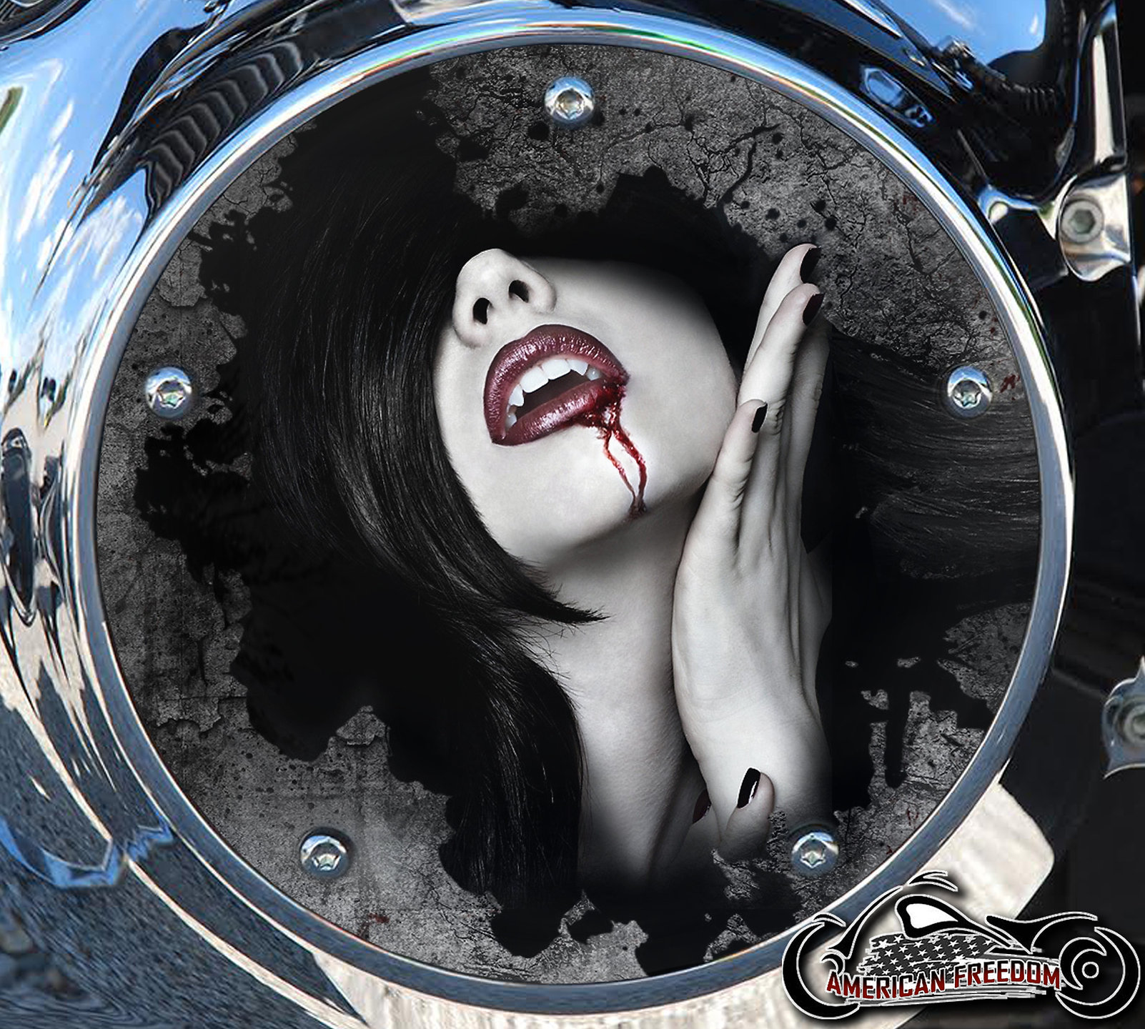 Custom Derby Cover - Vampire Woman