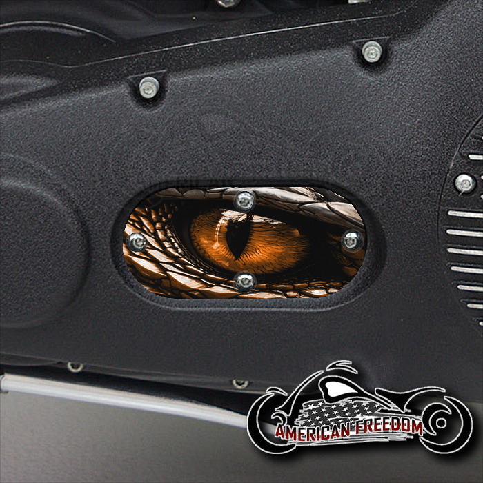 Custom Oval Inspection Cover - Dragon Eye Orange