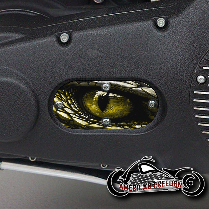 Custom Oval Inspection Cover - Dragon Eye Yellow