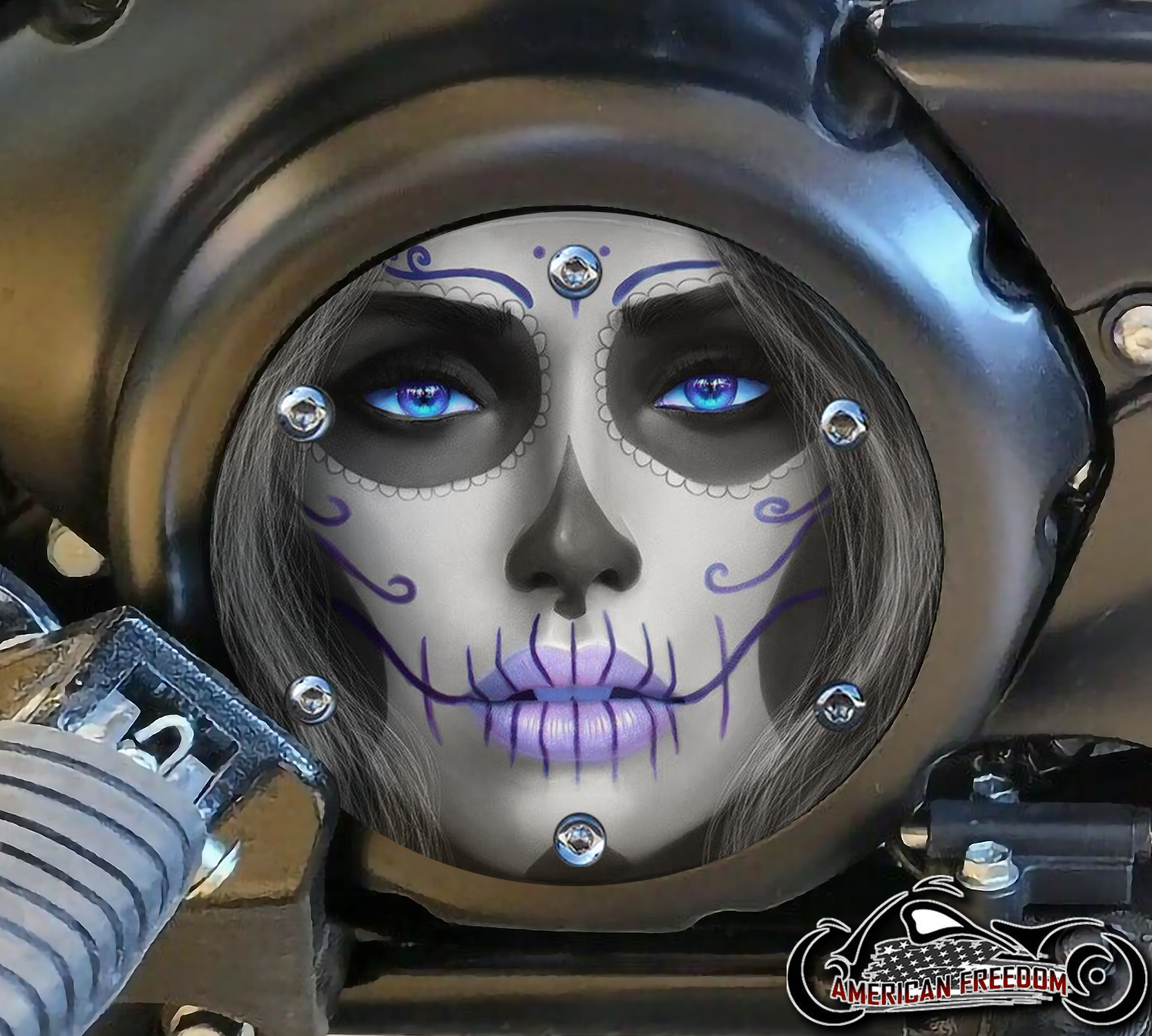 SUZUKI M109R Derby/Engine Cover - Sugar Skull [M109 DERBY] - $129.99 ...