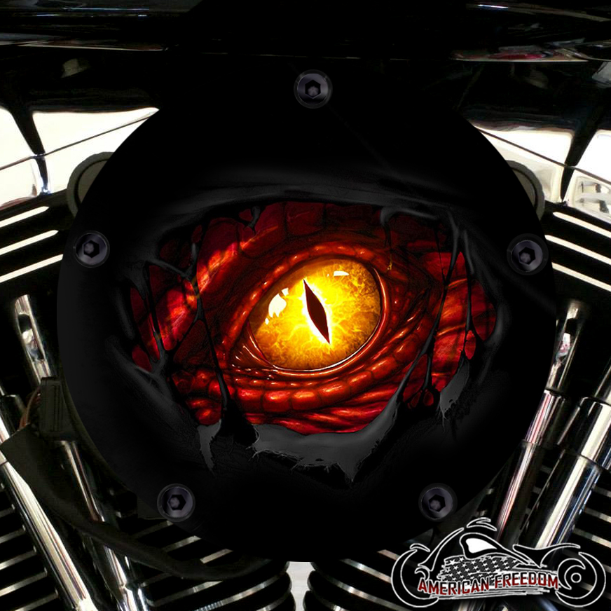 Harley Davidson High Flow Air Cleaner Cover - Dragon Eye HARLEY DAVIDSON  CUSTOM HIGH FLOW AIR CLEANER COVER [H-D High Flow Air Cleaner Cover] -  $149.99 : Custom Derby Cover