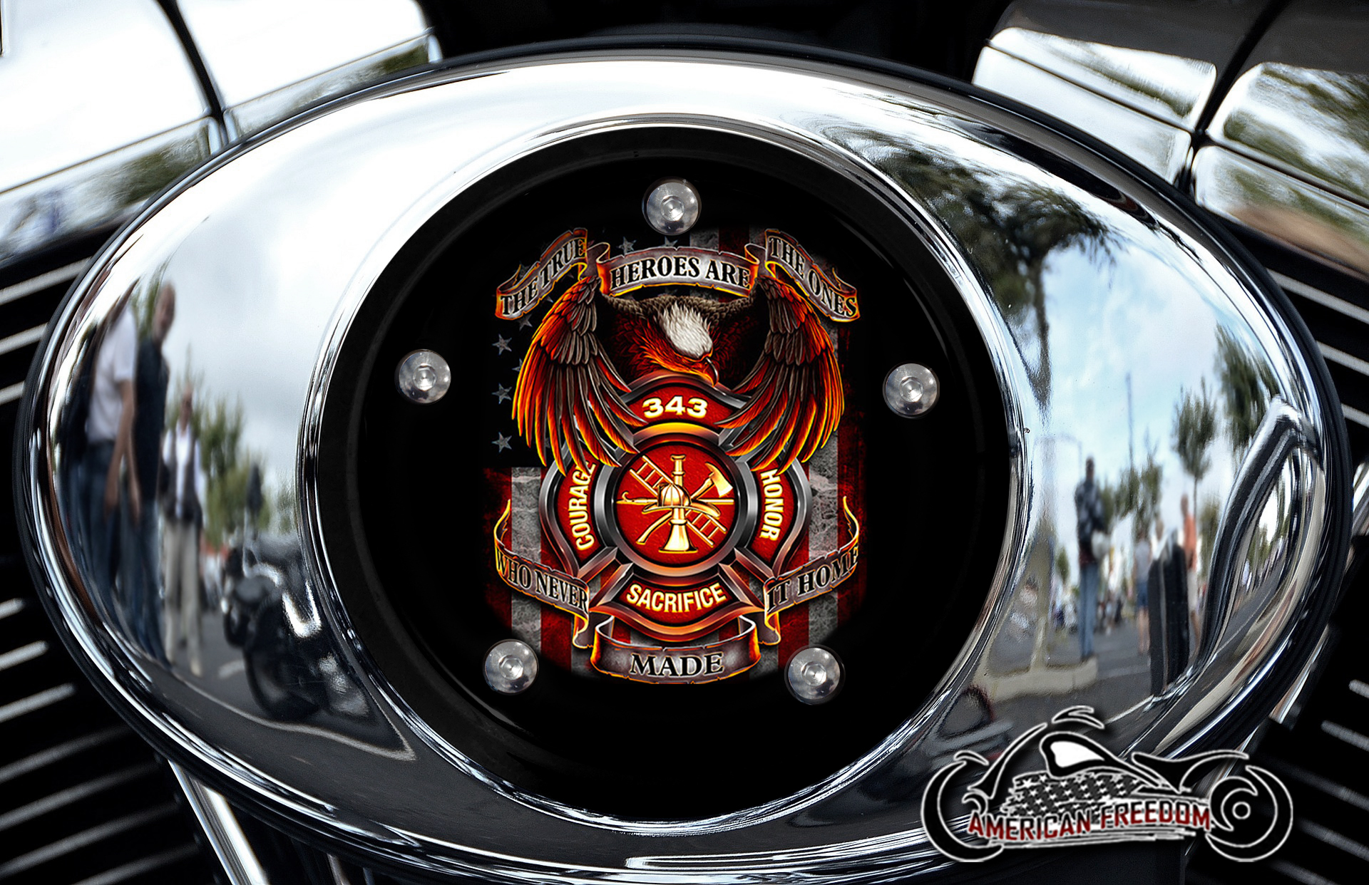 Custom Air Cleaner Cover - Firefighter 343 Eagle [Harley Davidson Air ...