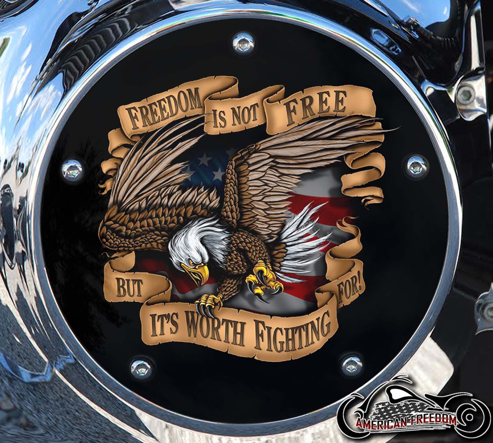 Custom Derby Cover - Freedom Is Not Free [Harley Davidson Derby Cover ...