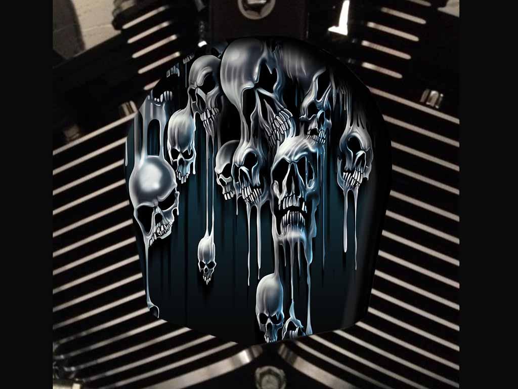 skull horn covers for harley davidson