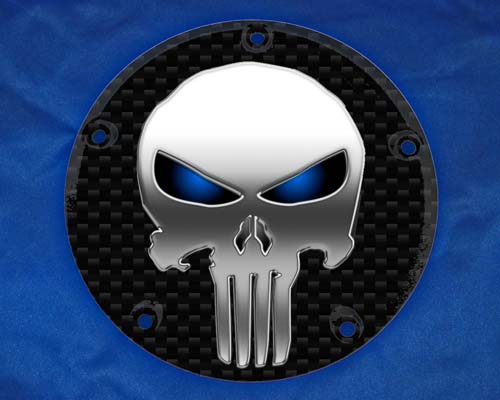 Harley Davidson Custom Derby Cover - Punisher CF Blue Eyes [Harley ...