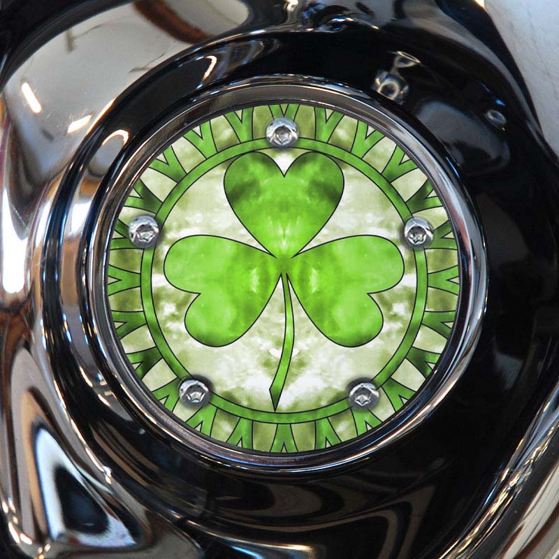 Custom Timing Cover - Shamrock Scroll - Click Image to Close