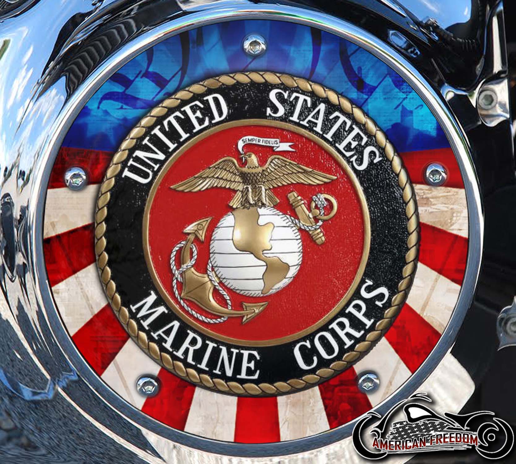 Custom Derby Cover - US Marine Corps [Harley Davidson Derby Cover ...