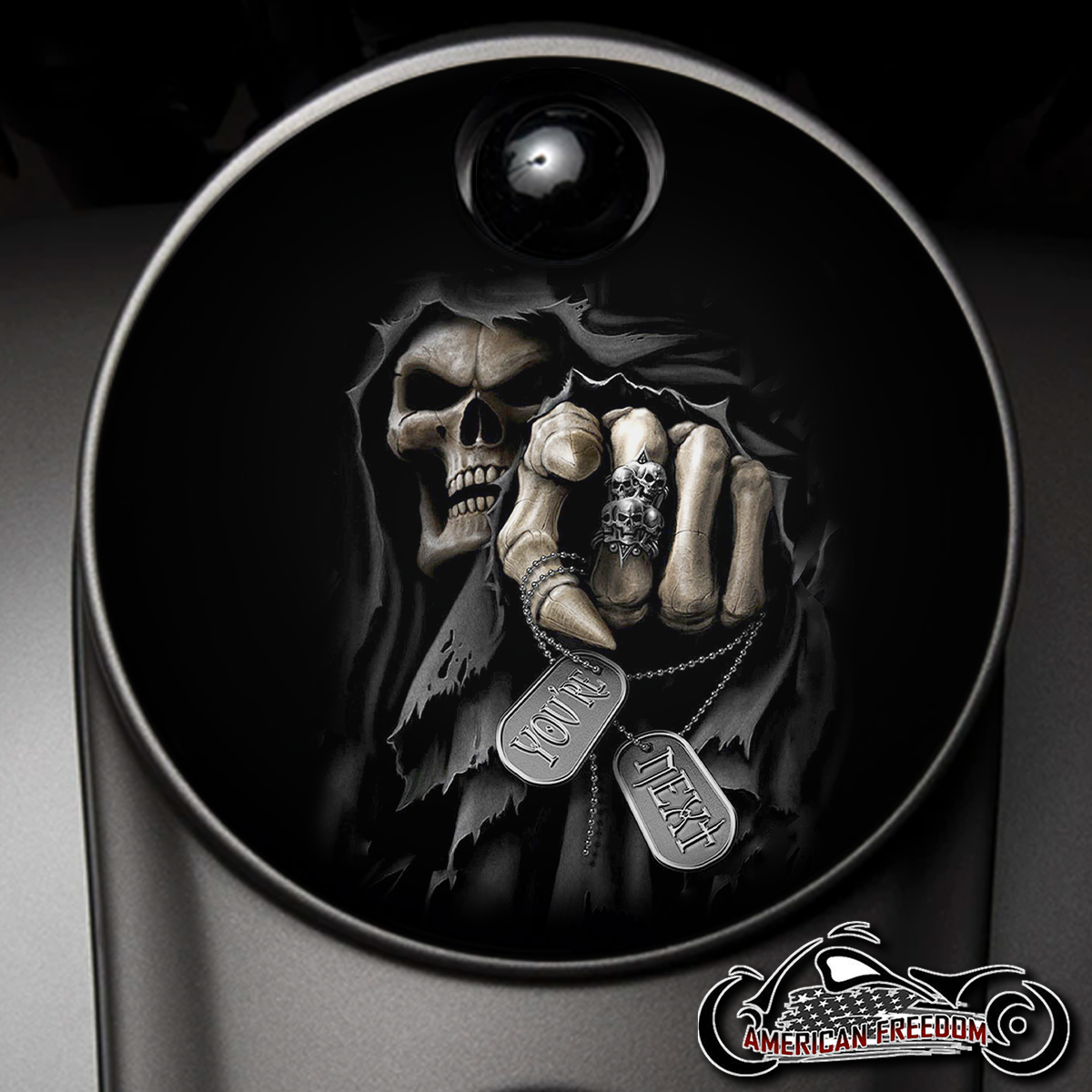 Custom Fuel Door - You're Next Reaper [Harley Davidson Fuel Door ...