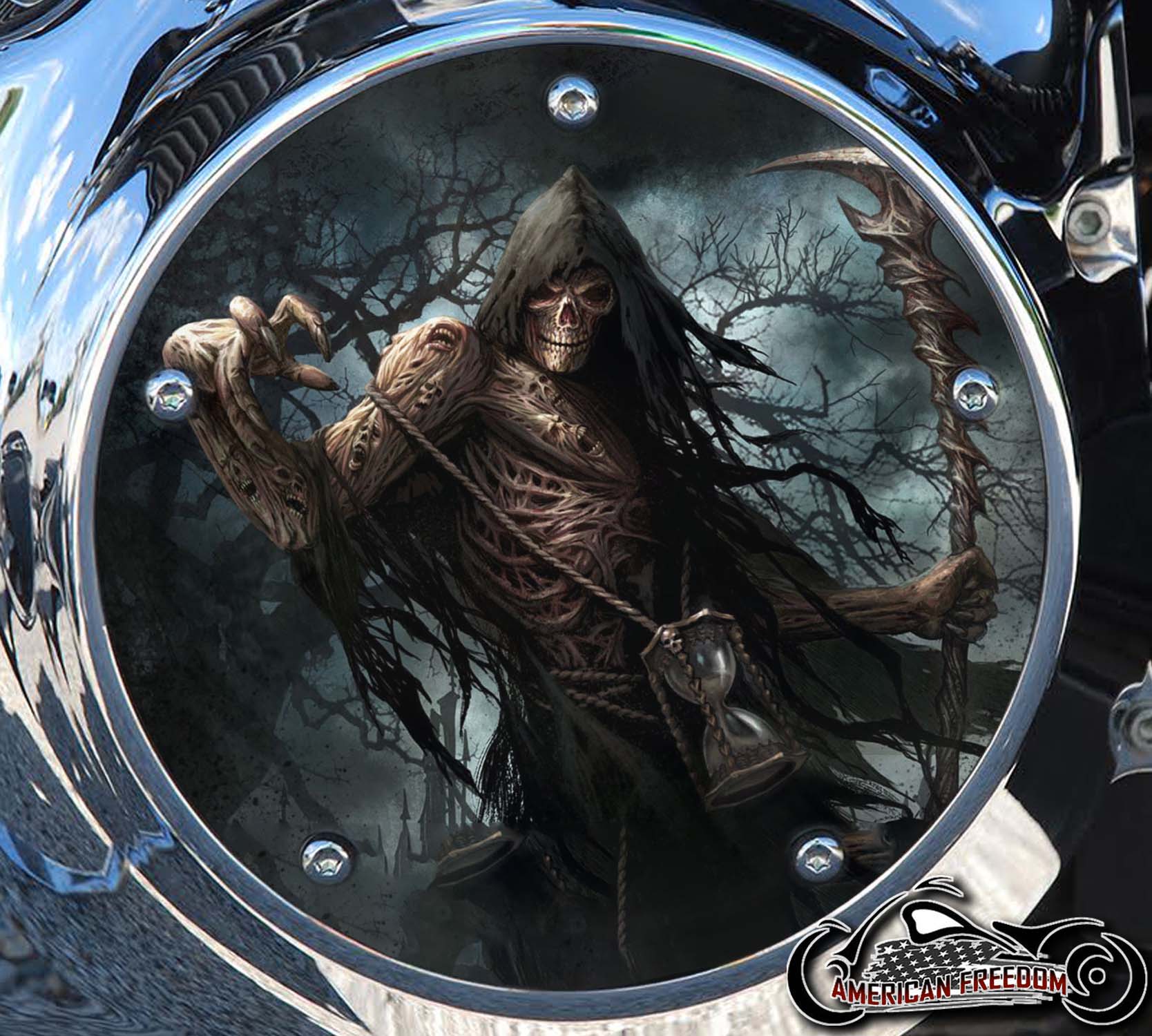 Custom Derby Cover - Reaper Hourglass