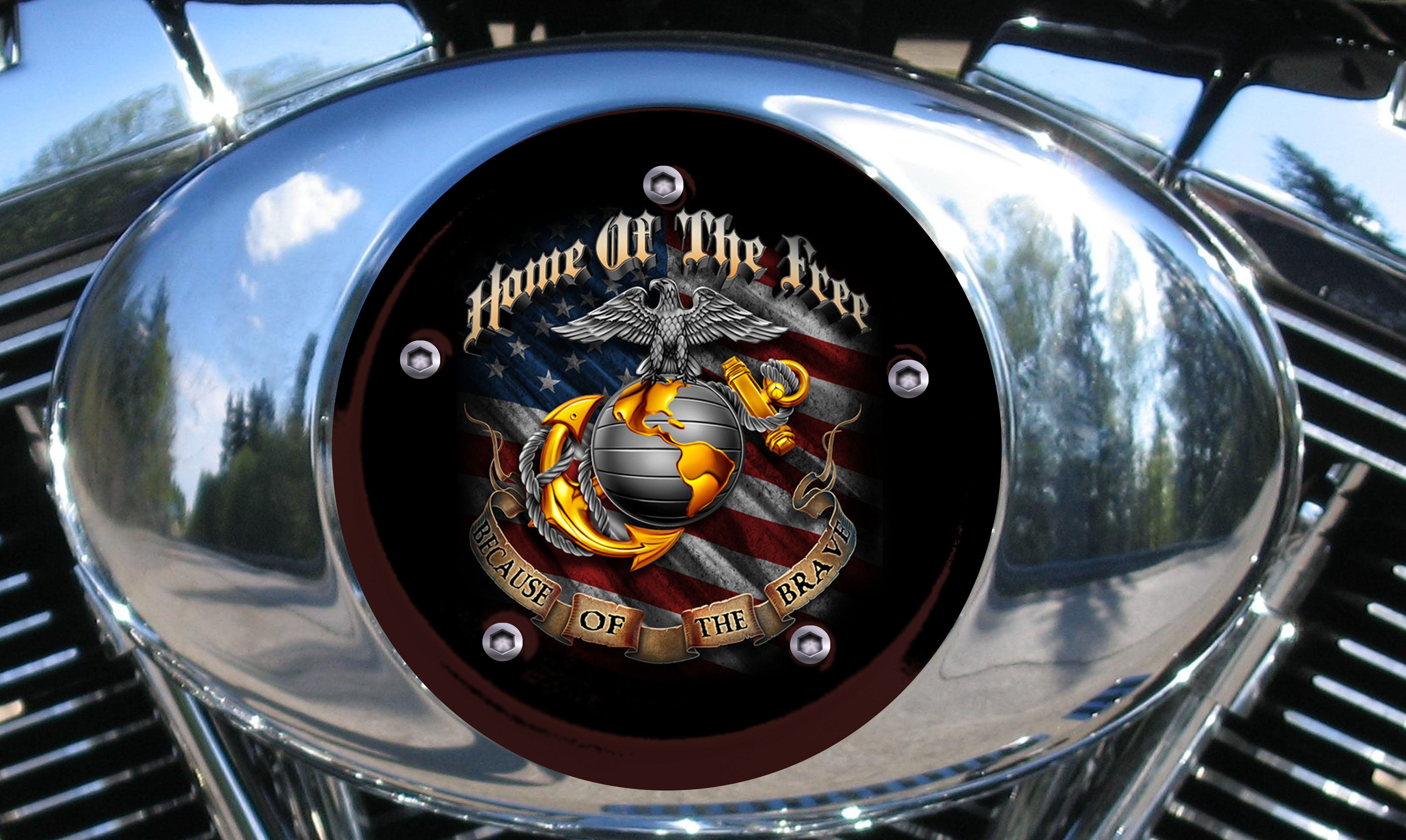Harley Air Cleaner Cover - Marines Home Of The Free