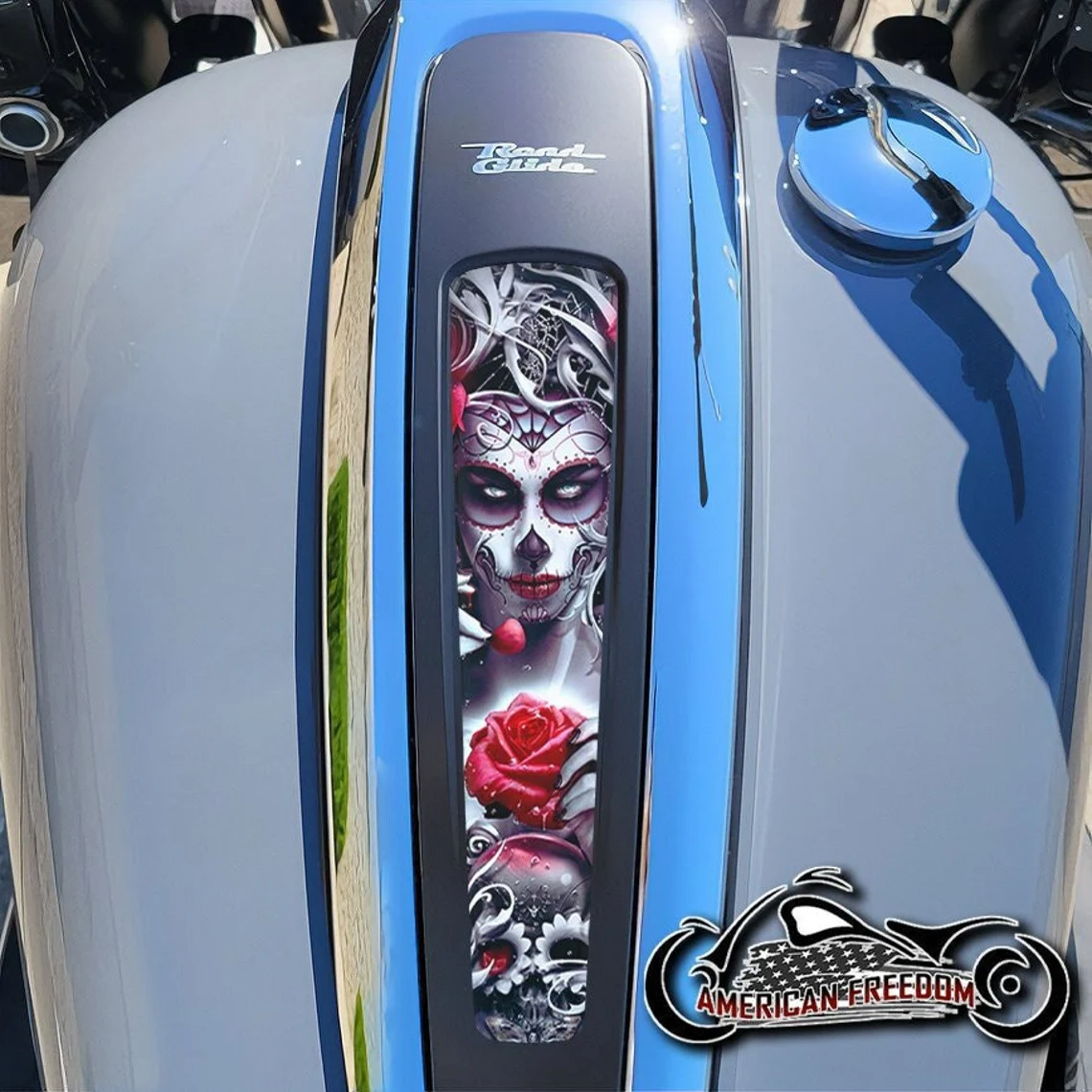 Harley 2021+ Street & Road Glide Dash Insert - Skull Queen Red