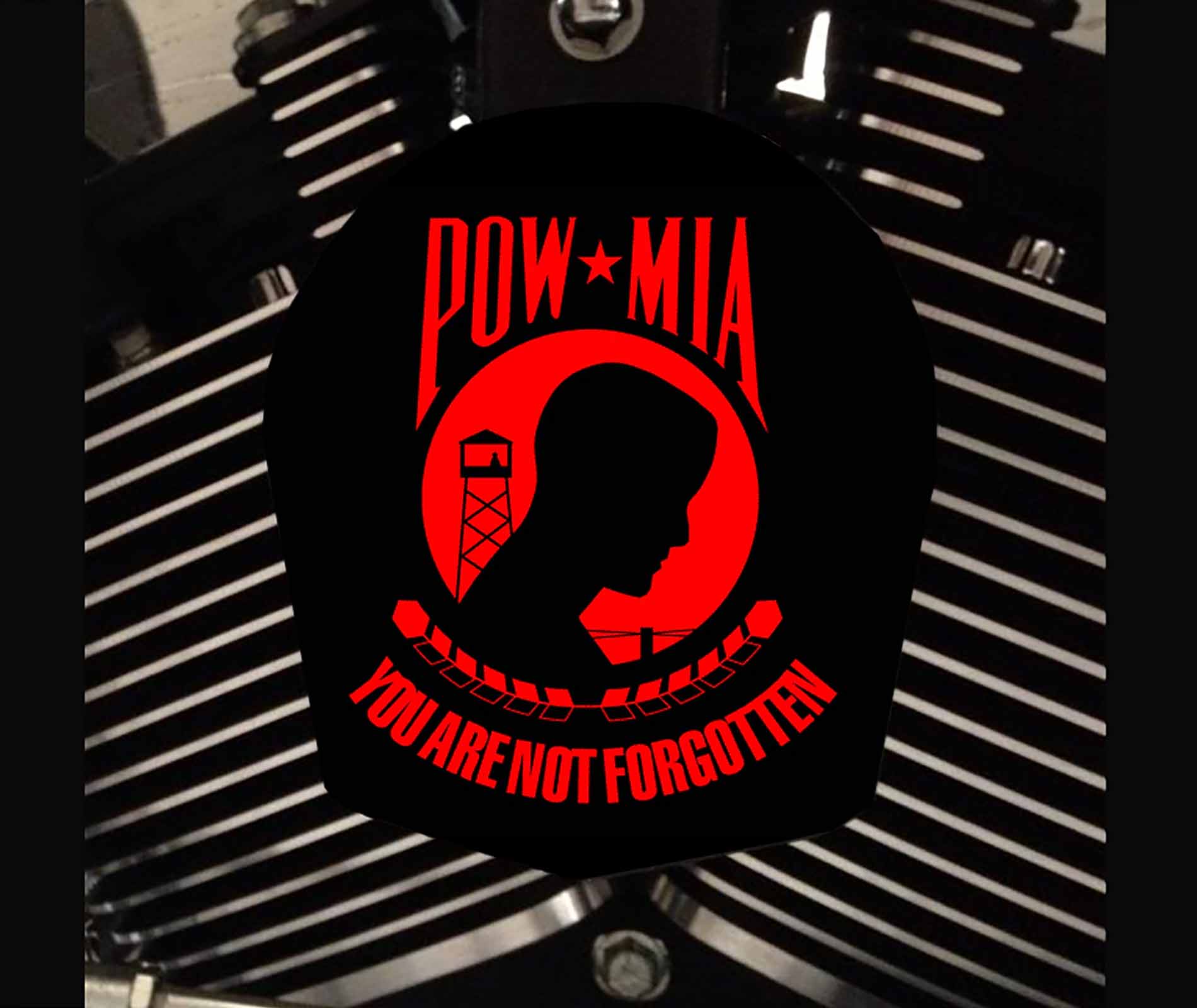 Custom Horn Cover POW MIA (Red) [Harley Davidson Horn Cover] 124.