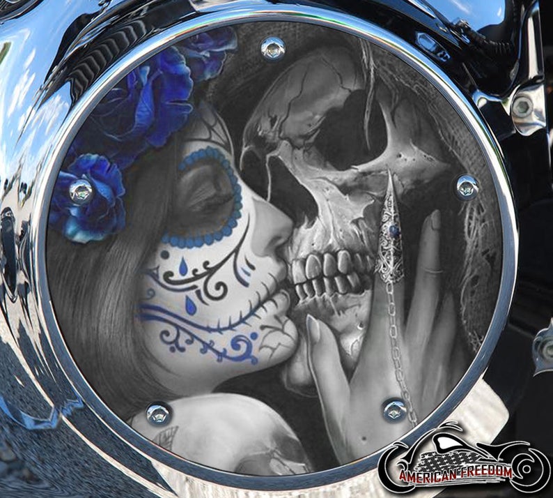 Custom Derby Cover - Death Kiss Blue